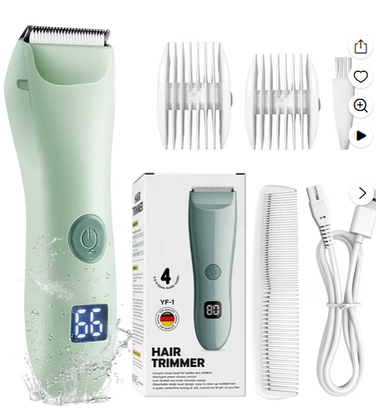 Baby Hair Clippers, Professional Quiet Hair Trimmer for Kids and Toddler, Waterproof & Rechargeable Cordless Hair Cutting Machine for Children, with LCD Display
