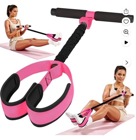Upgraded Durable Pedal Resistance Band with Handle, Thickened Latex Tubes and Soft Foam Fabric Foot Pedal, Sit Up Exercise Equipment for Abdomen, Waist, Arm, Core/ABS, Leg, Physical Therapy