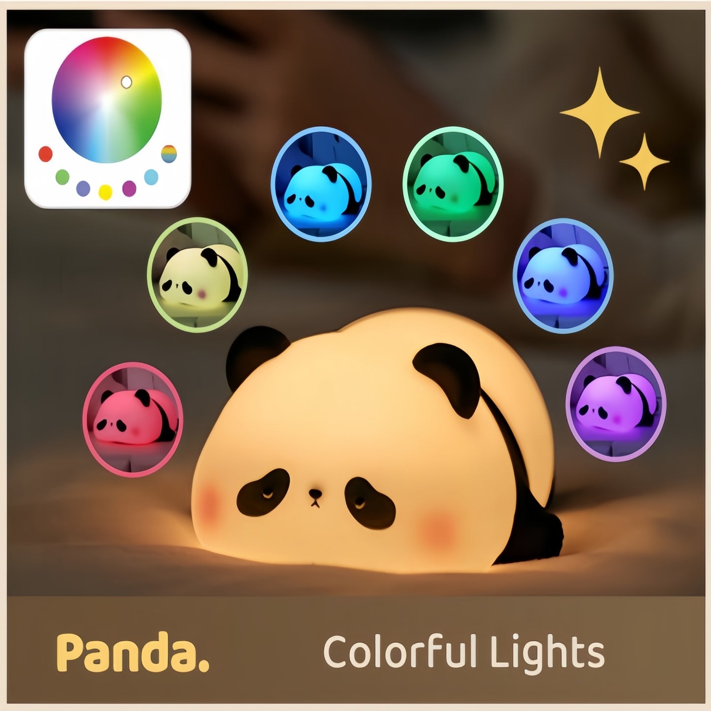 KYFIU Panda Night Light, Kids Night Light, APP Controls Brightness and Darkness Freely, Cute Night Lamps With Automatic Timer and 7 Color Modes