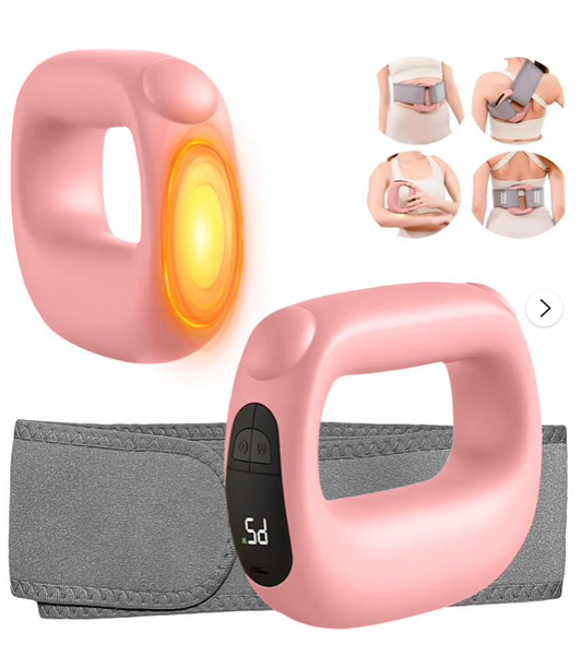 Deep Tissue Percussion Muscle Massage Gun: with Heat, Adjustable Intensity and Speed, Super Quiet, USB-C Rechargeable, Portable, Pain Relief for Athletes and Everyone, Ideal Gift（Pink）